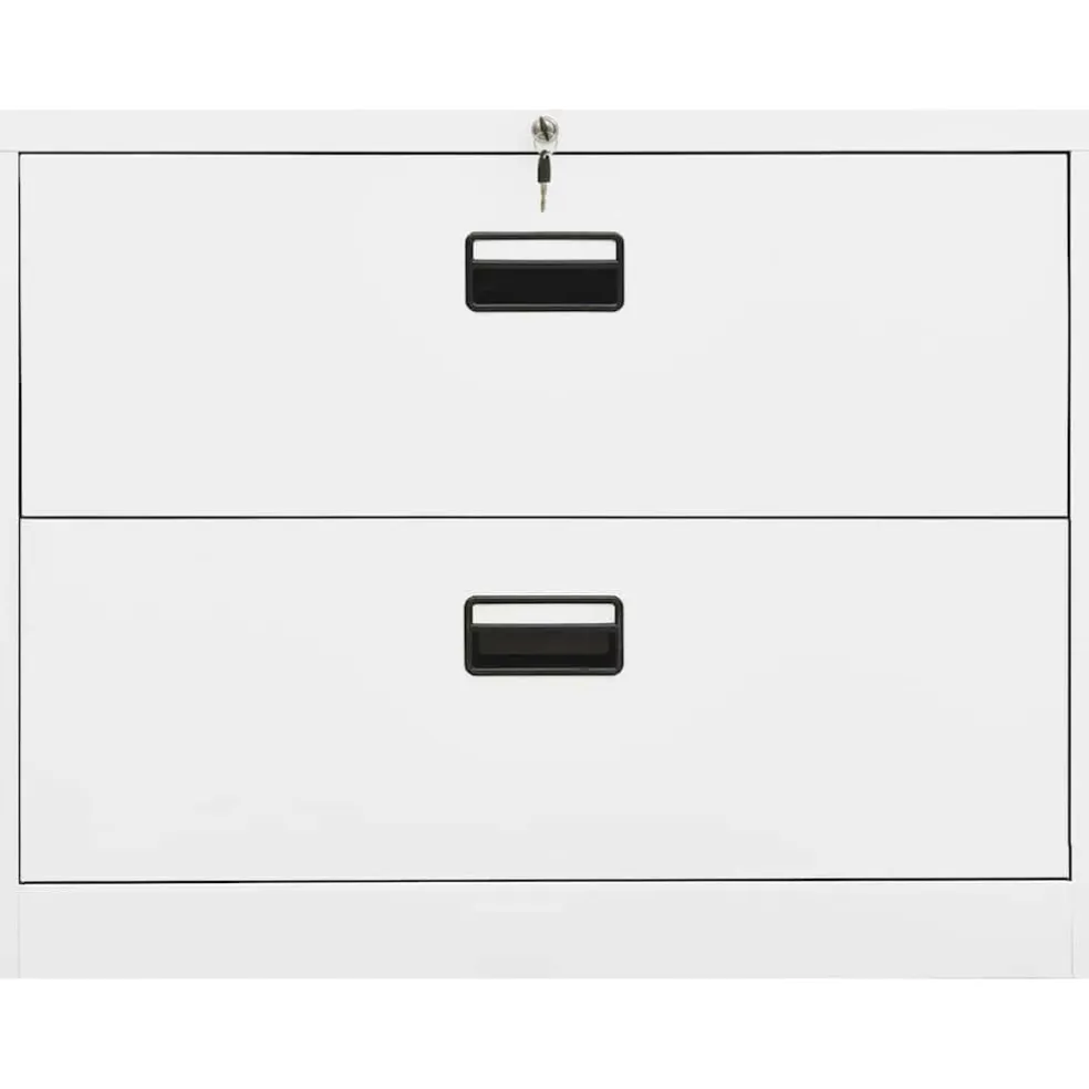 vidaXL Archiefkast 90x46x72,5 cm staal wit