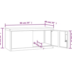 vidaXL Archiefkast 90x40x40 cm staal zwart