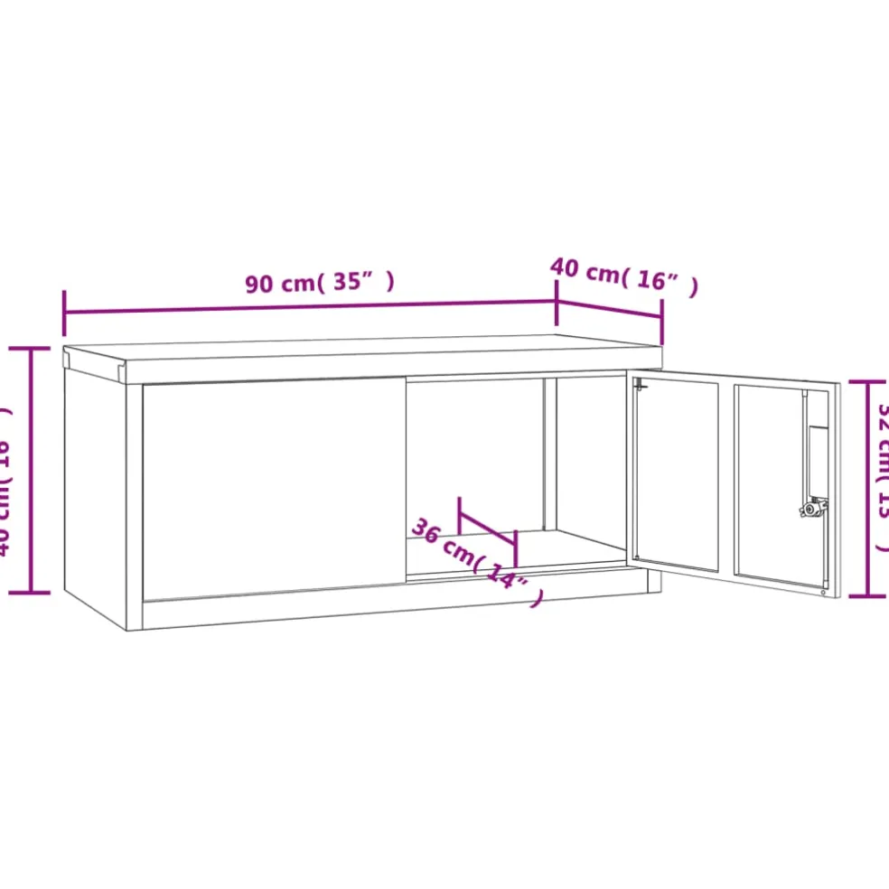 vidaXL Archiefkast 90x40x40 cm staal zwart