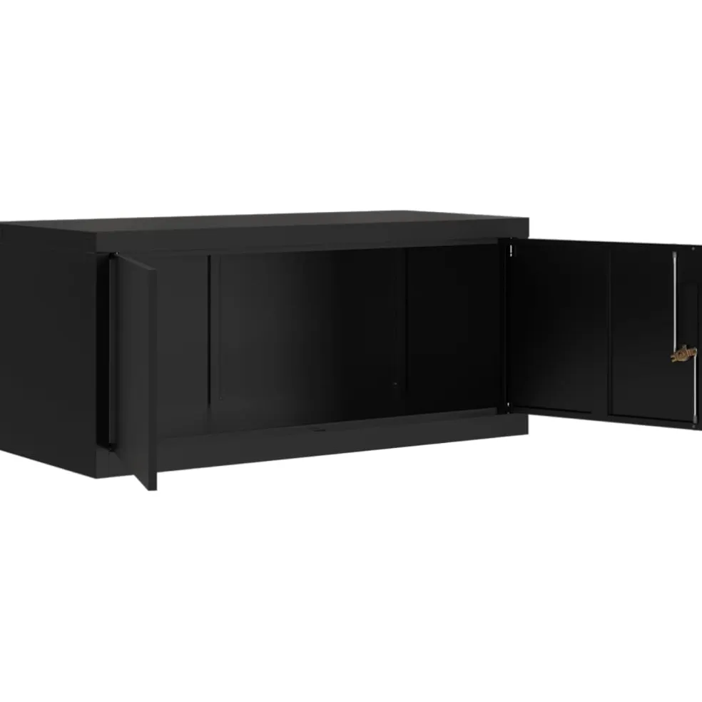 vidaXL Archiefkast 90x40x40 cm staal zwart