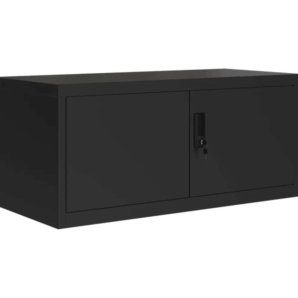 vidaXL Archiefkast 90x40x40 cm staal zwart