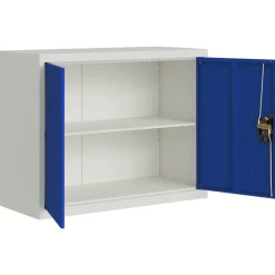 vidaXL Archiefkast 90x40x70 cm staal lichtgrijs en blauw