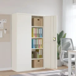 vidaXL Archiefkast 90x46x134 cm staal antracietkleurig