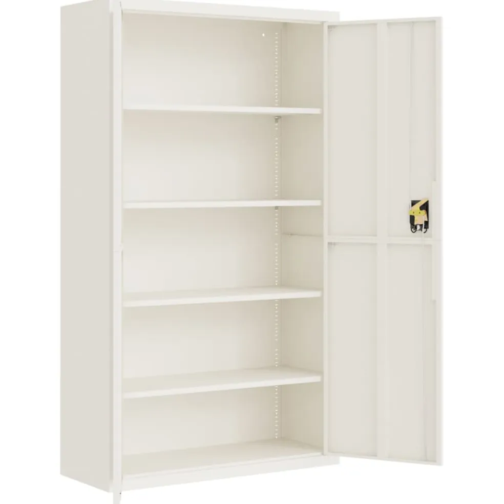 vidaXL Archiefkast 105x40x180 cm staal wit