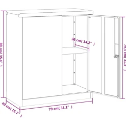 vidaXL Archiefkast 79x40x90 cm staal wit