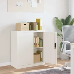 vidaXL Archiefkast 79x40x90 cm staal wit