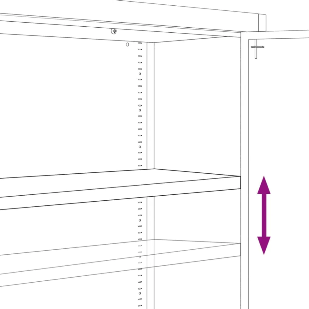 vidaXL Archiefkast 105x40x180 cm staal antracietkleurig