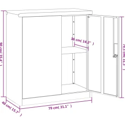 vidaXL Archiefkast 79x40x90 cm staal lichtgrijs