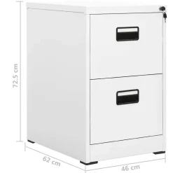 vidaXL Archiefkast 46x62x72,5 cm staal wit