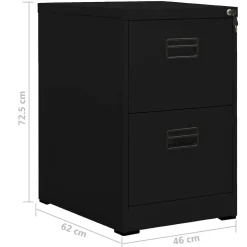 vidaXL Archiefkast 46x62x72,5 cm staal zwart