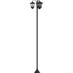 vidaXL 3-Armige Lantaarnpaal Zwart 16 x 16 x 187 cm Aluminium en ABS
