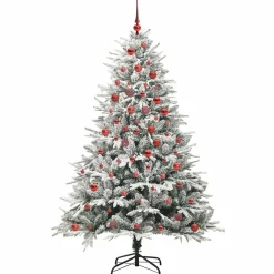vidaXL Artificial Pre-lit Kerstboom met Ballenset Groen 150 cm