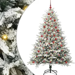 vidaXL Artificial Pre-lit Kerstboom met Ballenset Groen 150 cm