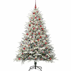 vidaXL Artificial Pre-lit Kerstboom met Ballenset Groen 150 cm