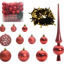 vidaXL Artificial Pre-lit Kerstboom met Ballenset Groen 150 cm