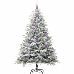 vidaXL Artificial Pre-lit Kerstboom met Ballenset Groen 150 cm