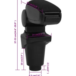 vidaXL Autoarmsteun voor Fiat 500L (2012) 14x35x(37-53) cm ABS zwart