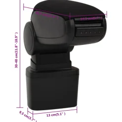 vidaXL Autoarmsteun voor NISSAN JUKE (na 2010) 14,5x31,5x(30-48) cm ABS zwart