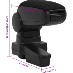 vidaXL Autoarmsteun voor VW GOLF MK4 (1999-2004) 14,5x32x(27-46) cm ABS zwart