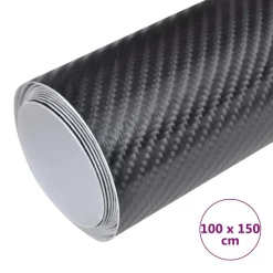 vidaXL Autofolie 4D 100x150 cm zwart