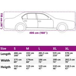 vidaXL Autohoes voor sedan hagelbescherming S zilverkleurig en grijs