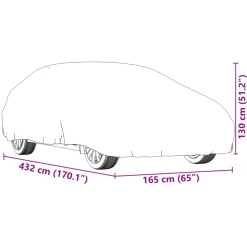 vidaXL Autohoes voor sedan met gespriemen M volledig zilverkleurig