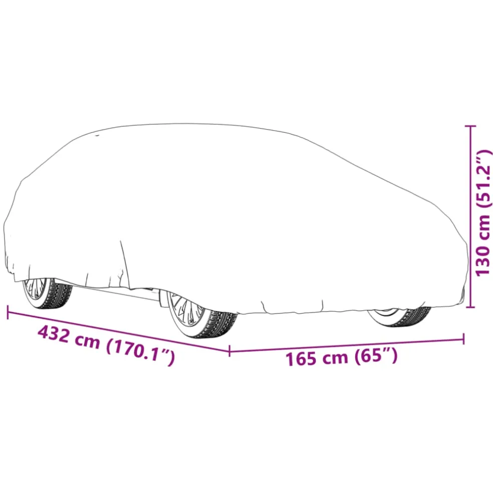 vidaXL Autohoes voor sedan met gespriemen M volledig zilverkleurig