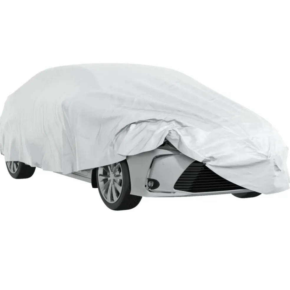 vidaXL Autohoes voor sedan met gespriemen M volledig zilverkleurig