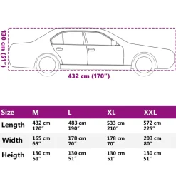 vidaXL Autohoes voor sedan met gespriemen M volledig zilverkleurig