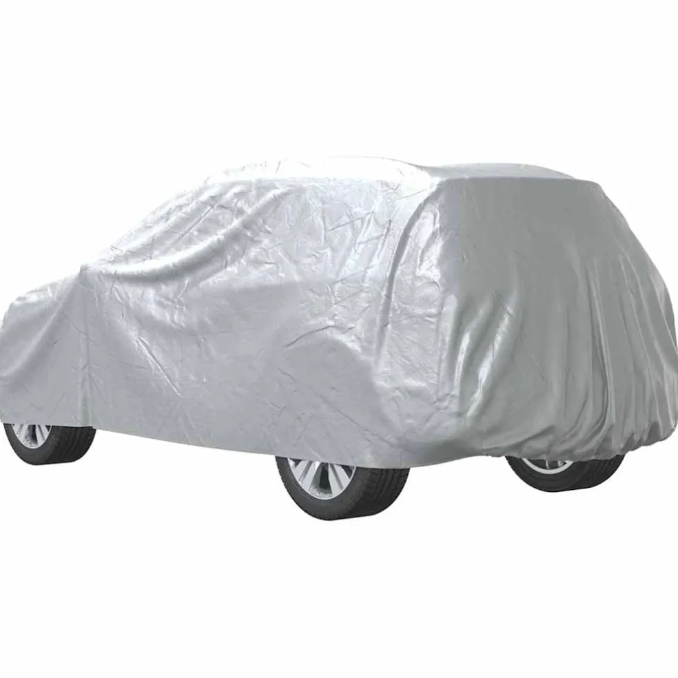 vidaXL Autohoes voor SUV met gespriemen M volledig zilverkleurig