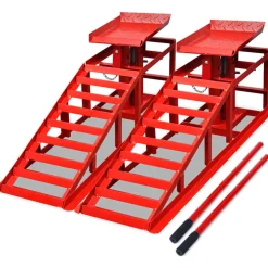 vidaXL Autoreparatie oprijplaten 2 st staal rood