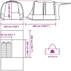 vidaXL Autotent waterdicht groen