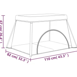 vidaXL Babybox met matras linnen marineblauw