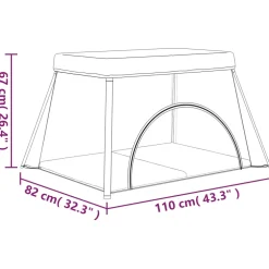 vidaXL Babybox met matras linnen groen