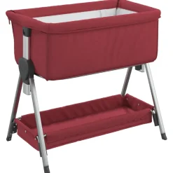 vidaXL Babybox met matras linnen rood