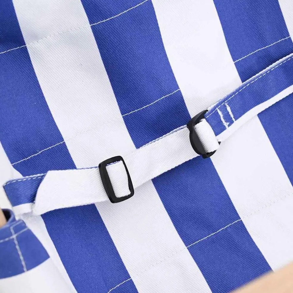 vidaXL Babyschommel met veiligheidsgordel katoen hout blauw
