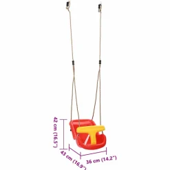 vidaXL Babyschommel 2 st Rood 36 x 43 x 42 cm Kunststof