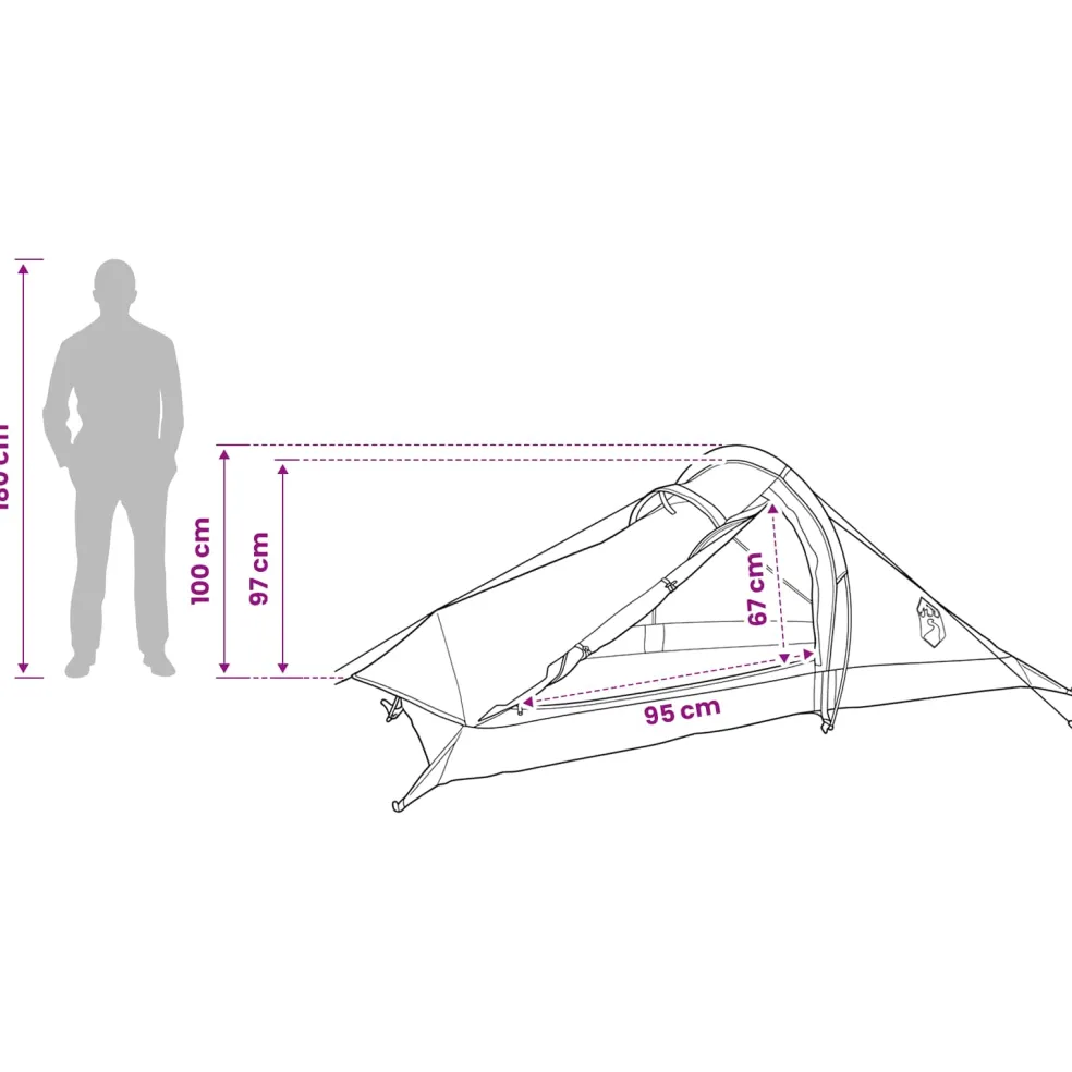vidaXL Backpacking Tent 2-persoons Groen 185T Polyester met PU Coating