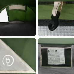 vidaXL Backpacking Tent 2-persoons Groen 185T Polyester met PU Coating