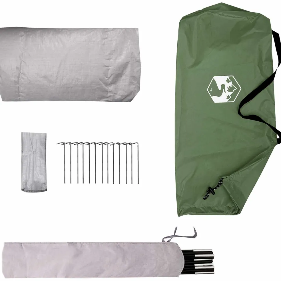 vidaXL Backpacking Tent 2-persoons Groen 185T Polyester met PU Coating