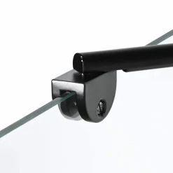 vidaXL Bad Douchescreen Zwart en transparant 80 x 68 x 128 cm