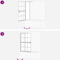 vidaXL Bad Douchescreen Zwart en transparant 80 x 68 x 128 cm