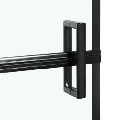 vidaXL Bad Douchescreen Zwart en transparant 80 x 68 x 128 cm