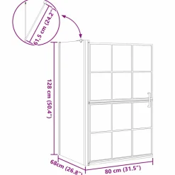 vidaXL Bad Douchescreen Zwart en transparant 80 x 68 x 128 cm