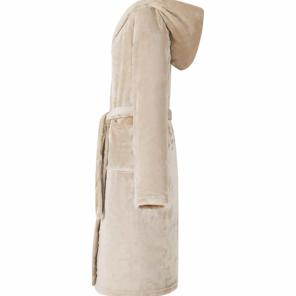 vidaXL Badjas Hoodie Beige S Flanel