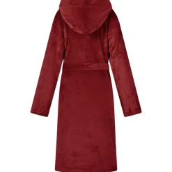 vidaXL Badjas Hoodie Bordeaux Rood S Flanel