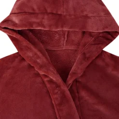 vidaXL Badjas Hoodie Bordeaux Rood S Flanel
