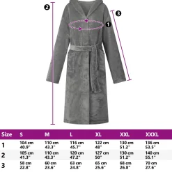 vidaXL Badjas Hoodie Donkergrijs S Flanel