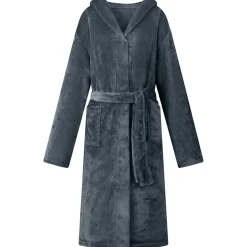 vidaXL Badjas Hoodie Marineblauw S Flanel