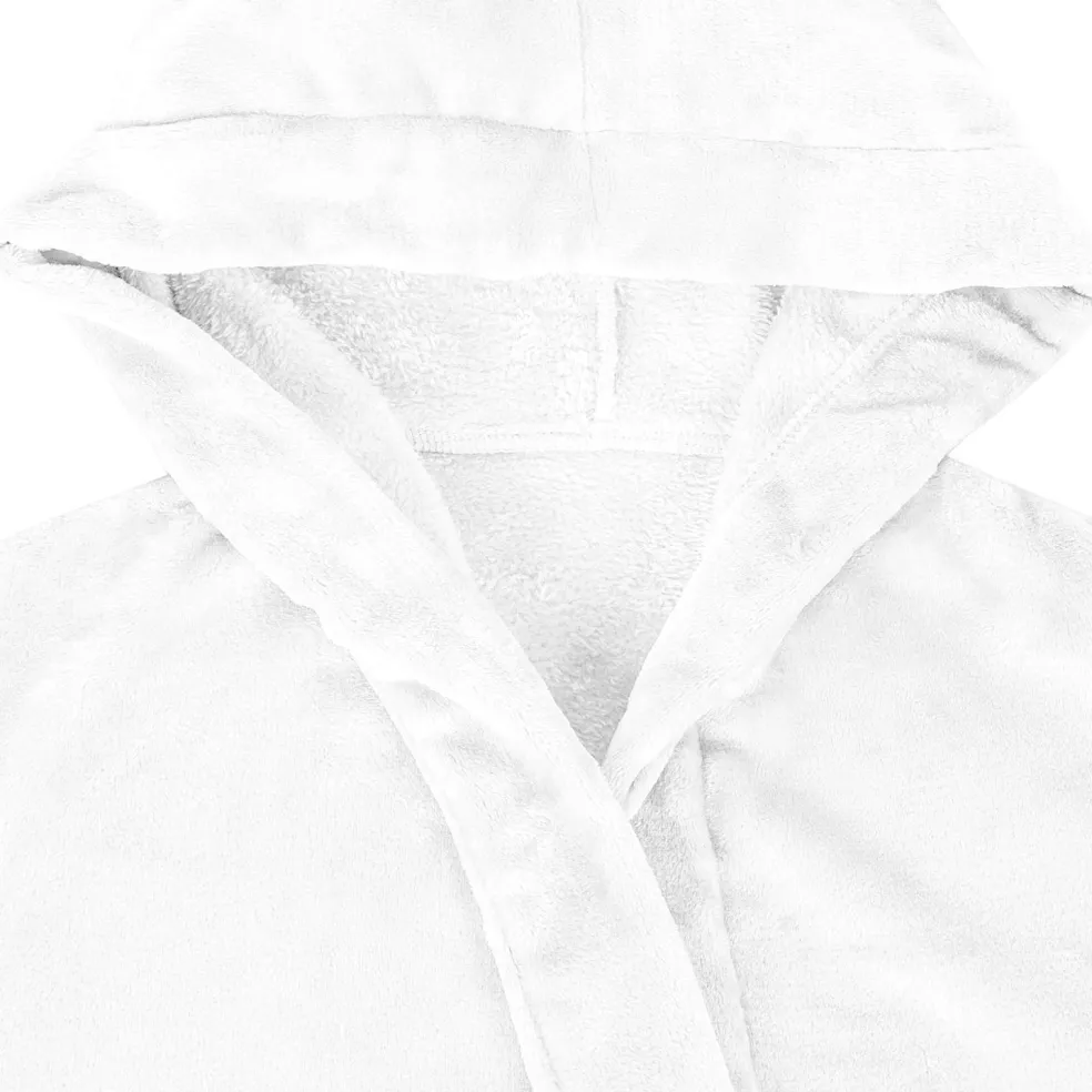 vidaXL Badjas Hoodie Wit S Flanel